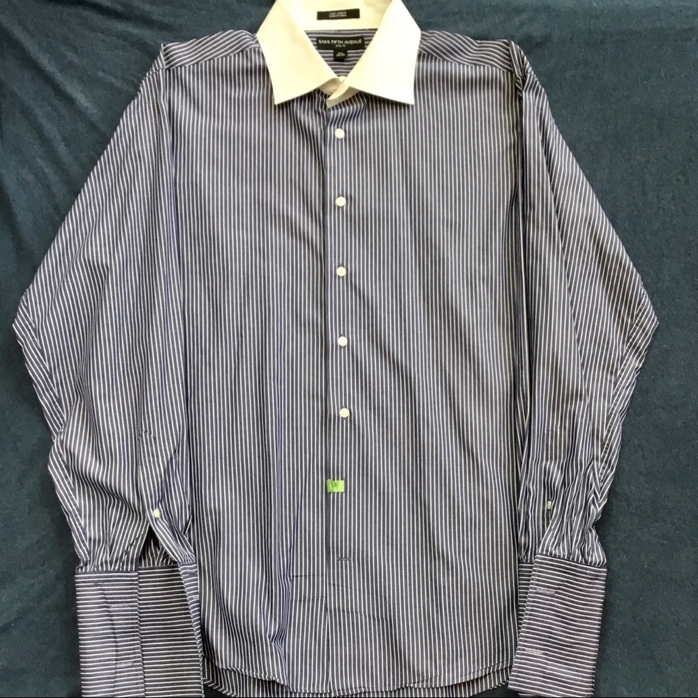 👔Gifted👔Saks Fifth Ave Slim Fit French Cuff Shir